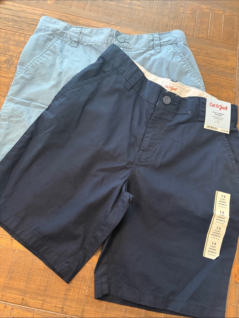 Cat & Jack Boy’s Navy and Light Blue Flat Front Shorts